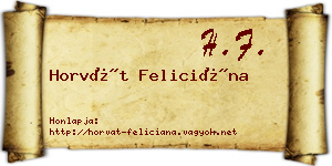 Horvát Feliciána névjegykártya